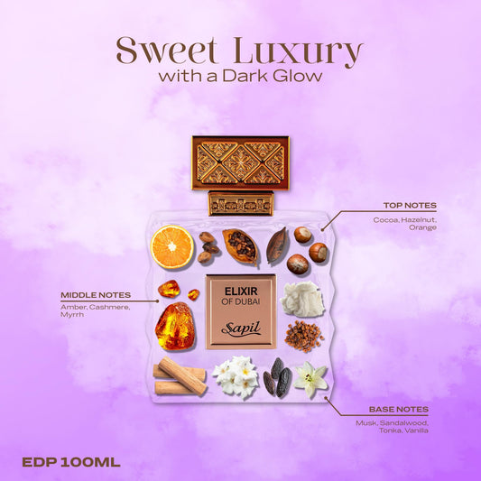 Close-up of Sapil Elixir of Dubai cap, highlighting premium craftsmanship for evening wear.