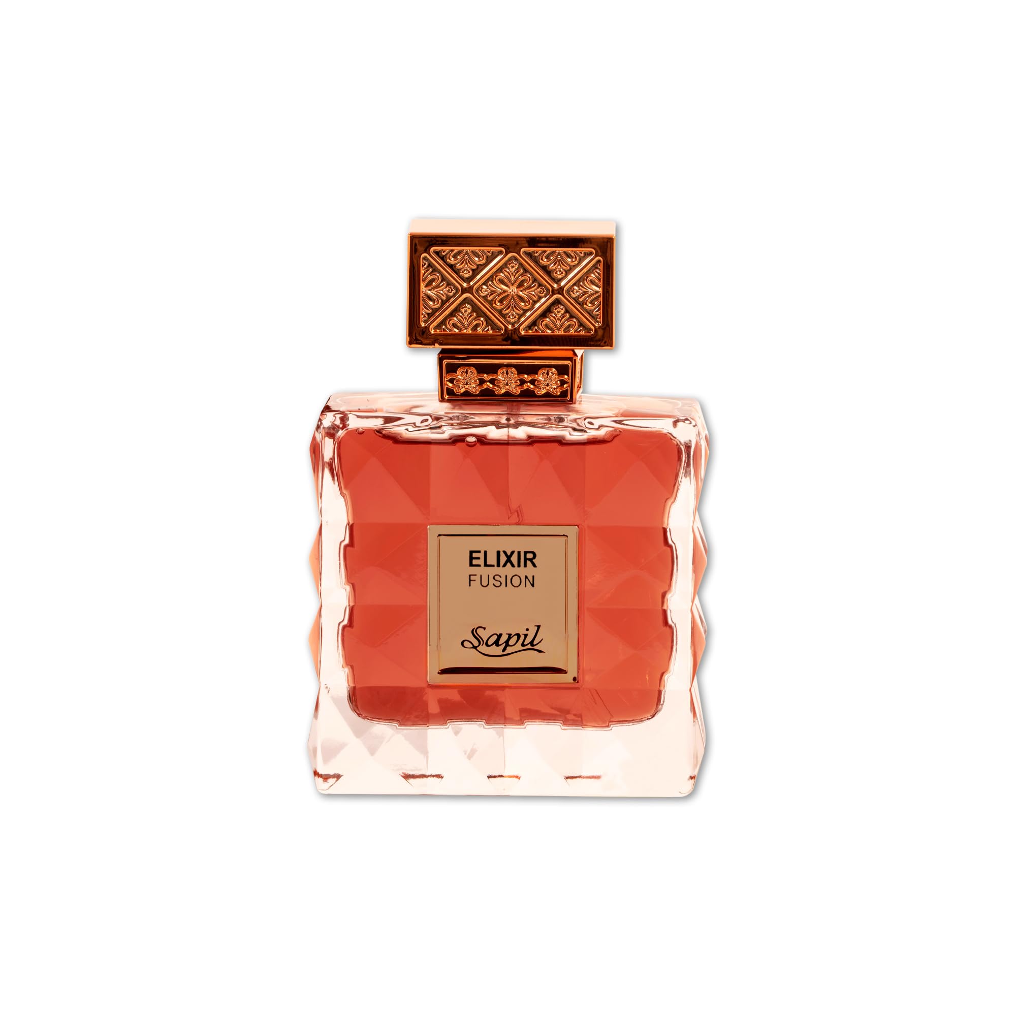Sapil Elixir Fusion bottle portrait, sleek design for everyday luxury.