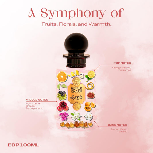 Sapil Royale Charm bottle cap close-up emphasizes premium design