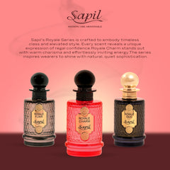 Sapil Royale Charm label close-up highlights notes and brand