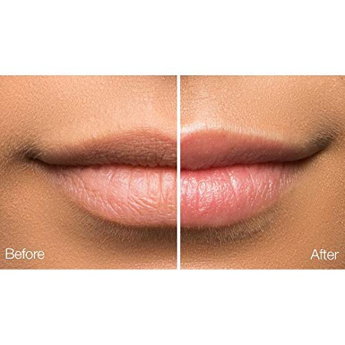 Applying the Lip Scrub to lips for gentle exfoliation before balm.