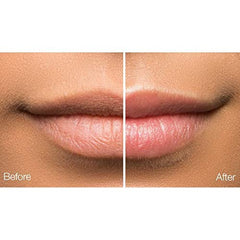 Applying the Lip Scrub to lips for gentle exfoliation before balm.