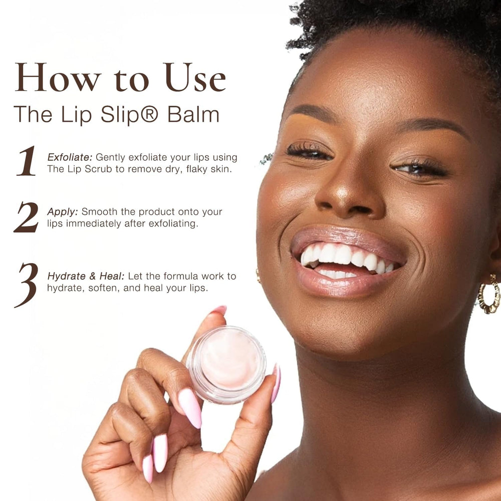 Lip Slip Luxe Balm aroma with rose-vanilla notes
