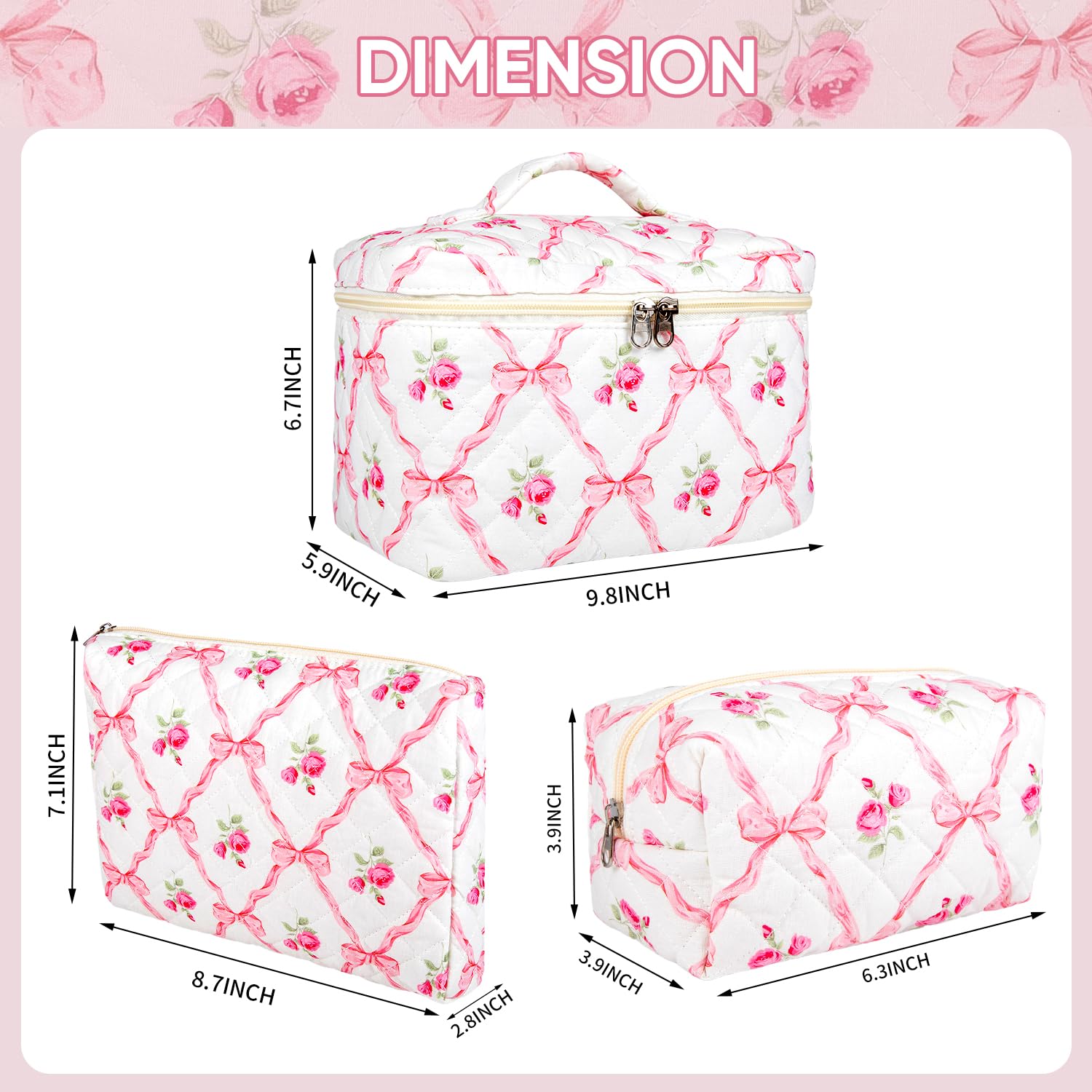 Sarrany flower toiletry organizer bag stores skincare and toiletries neatly during travel.