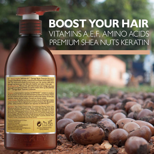 Saryna Key Damage Repair Light Shampoo pour demonstrates lightweight cleansing