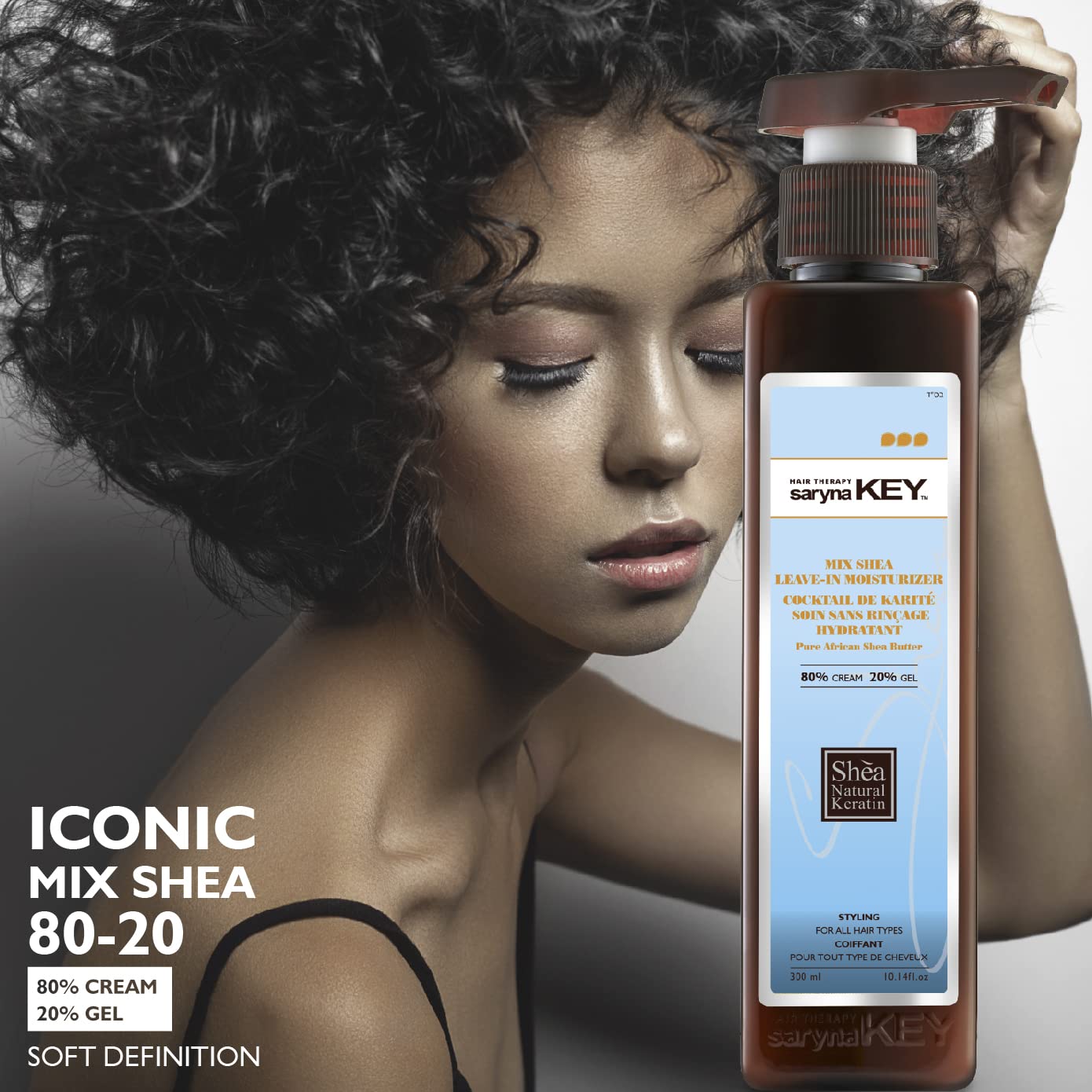 Saryna Key Mixed Shea 80/20 hair soft close-up after application.