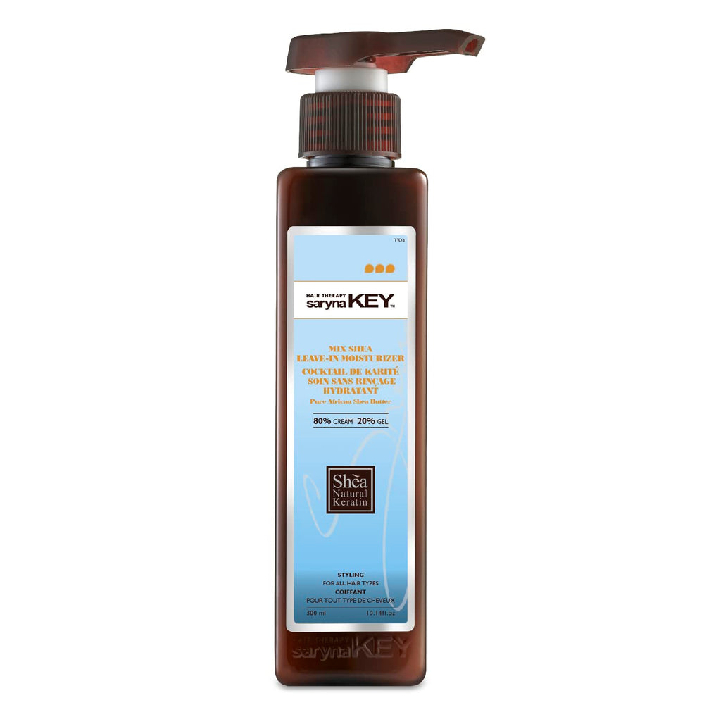 Saryna Key Mixed Shea 80/20 Leave-In bottle shown for versatile moisture and light hold.