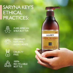 Close-up of shea butter and silk protein texture benefits.