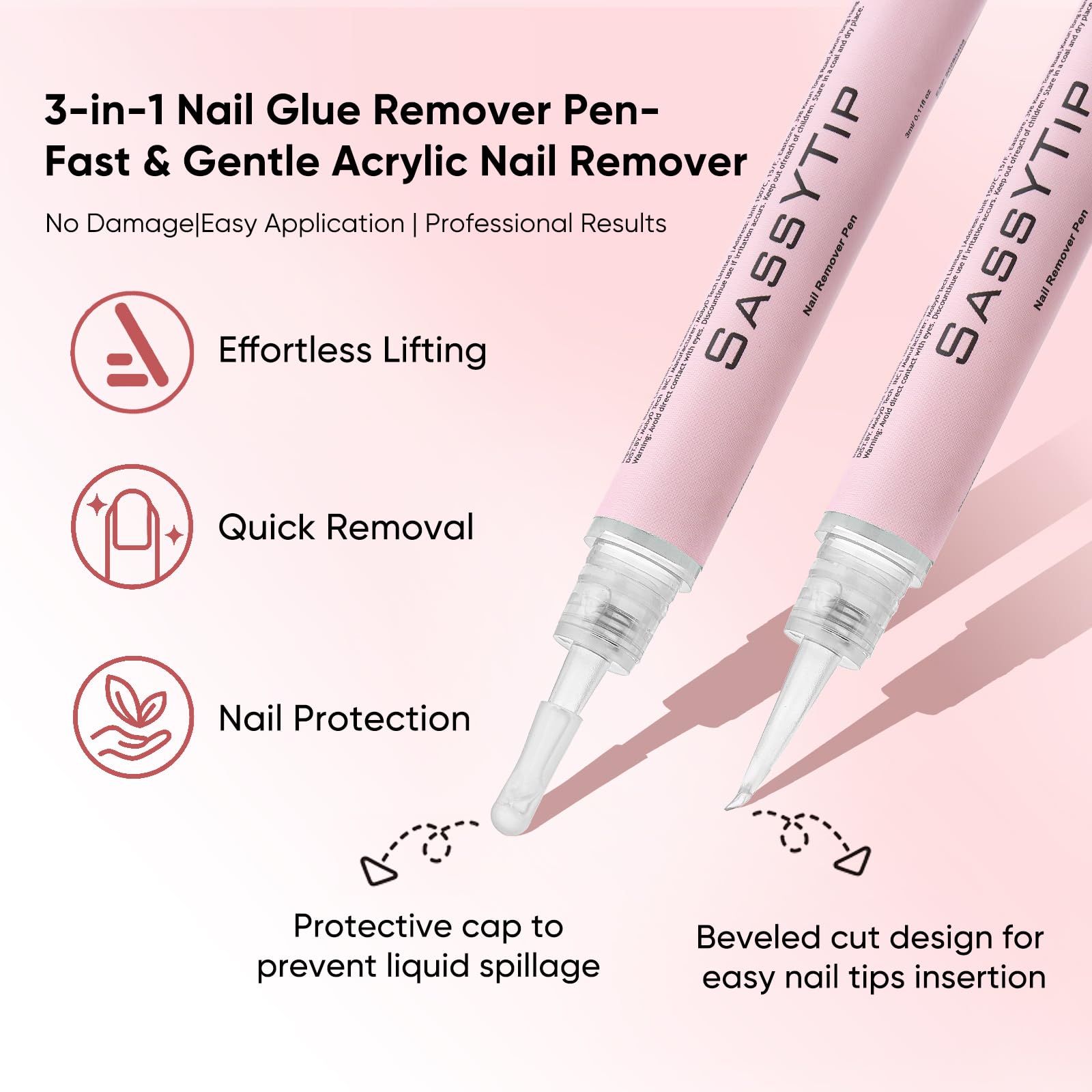 SASSYTIP damage-free removal avoids scraping or filing