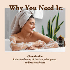 Satasiam Black Beldi Soap with Kessa glove for exfoliation
