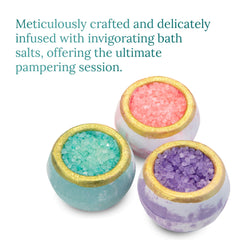 Satavi Naturals eucalyptus mint bath bomb close-up reviving scent