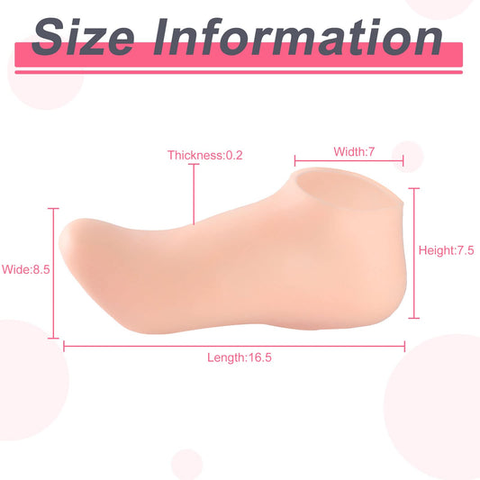 SATINIOR silicone socks in beige three-pack for smooth feet
