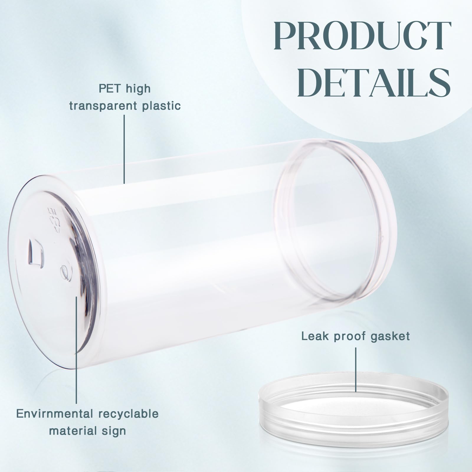 SATINIOR PET plastic containers provide durable storage with easy filling.