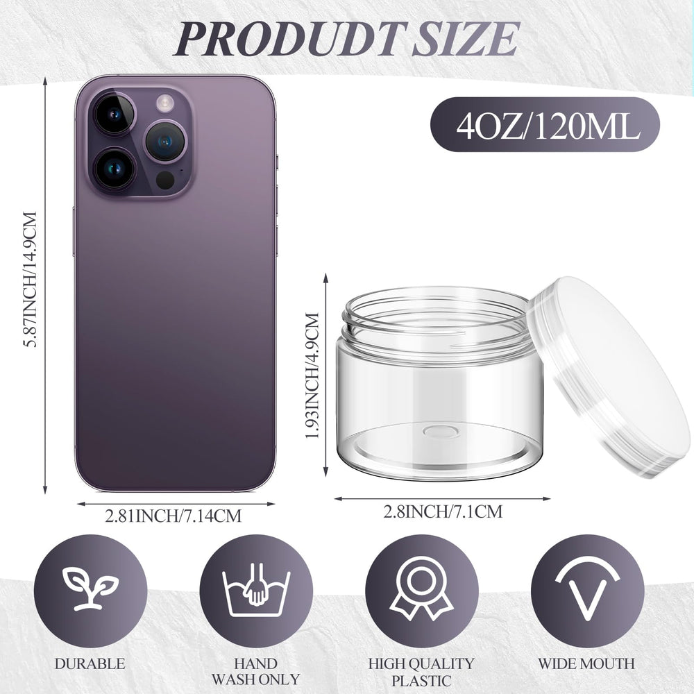 SATINIOR wide-mouth jars with airtight lids for travel storage.