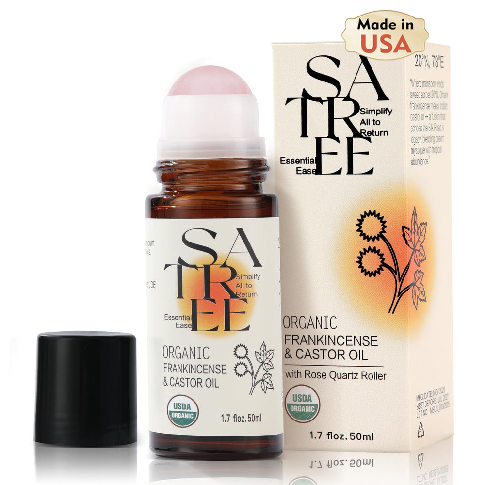Satree Rose Quartz Rollerball—cooling facial massage for refreshed skin