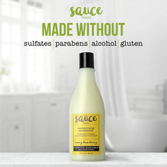 Sauce Beauty Creamy House Dressing Conditioner highlights alcohol free and sulfate free ingredients for gentle care.