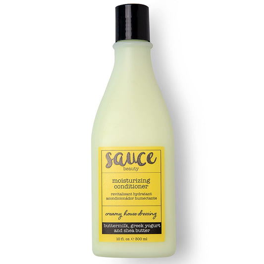 Sauce Beauty Creamy House Dressing Conditioner being poured demonstrates smooth, easy application.