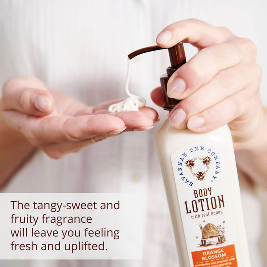 Savannah Bee Company Honey Body Lotion rosemary lavender bottle offers calming scent for daily moisturization