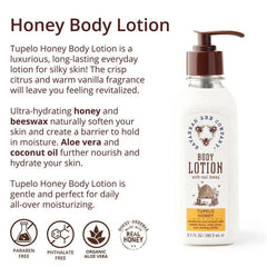 Savannah Bee Company Honey Body Lotion tupelo honey bottle hydrates daily.