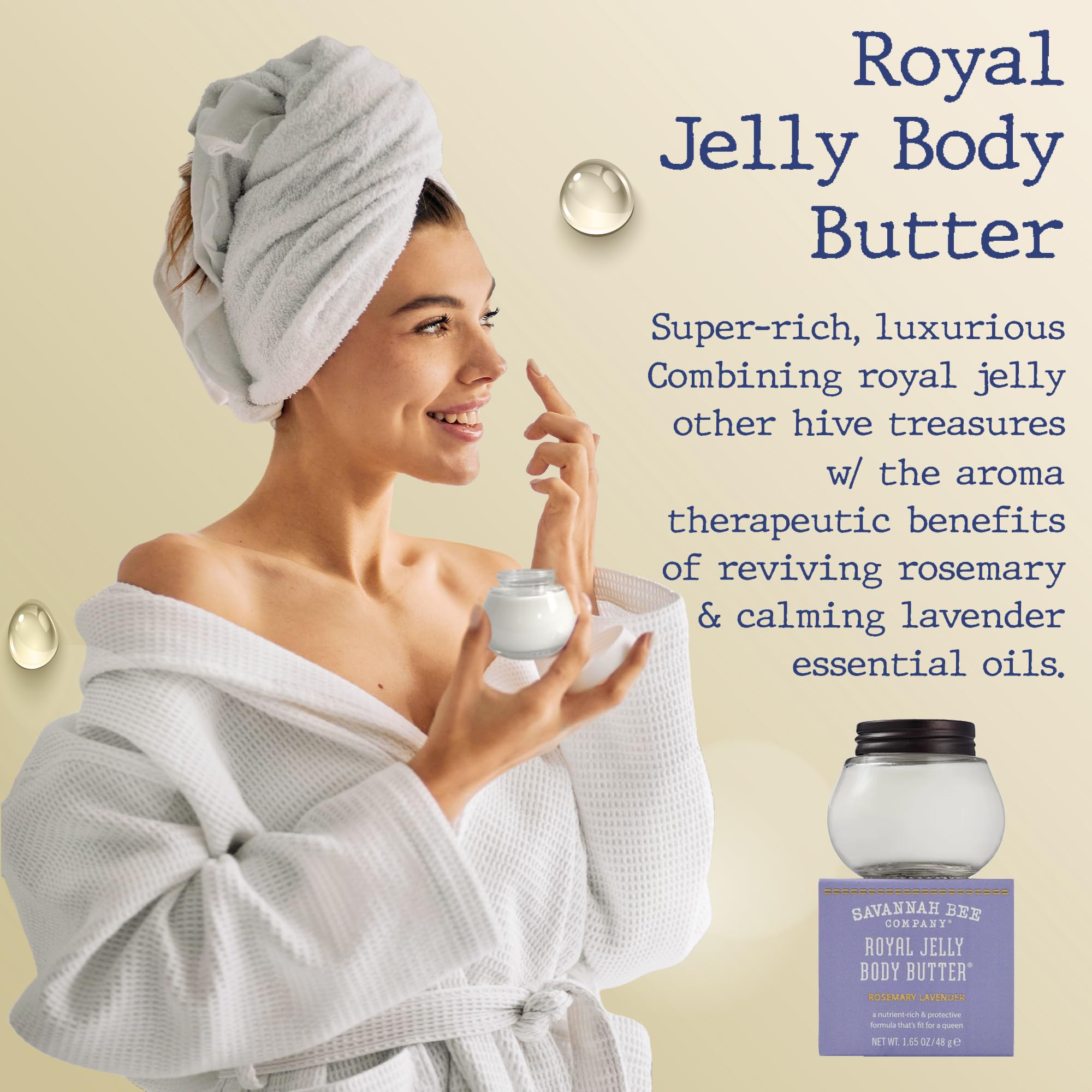 Tub beside ingredients like honey, shea and propolis