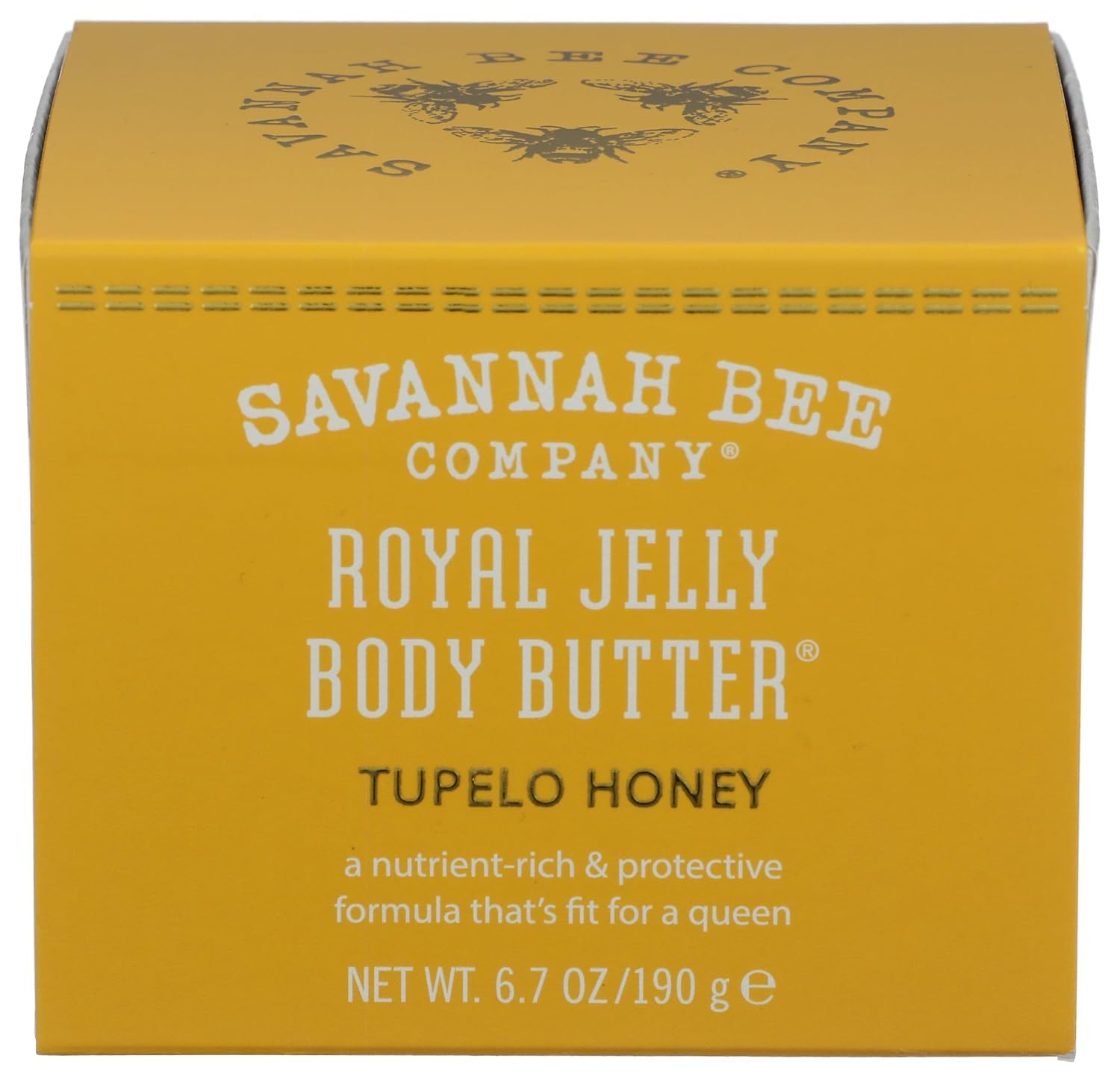 Savannah Bee Royal Jelly Body Butter jar for deep hydration and radiant skin.