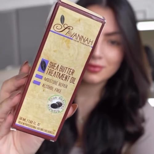 Savannah Hair Therapy Oil pump dispense shows easy application