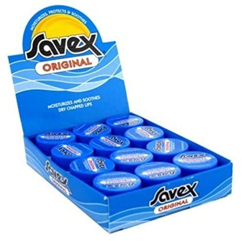 Savex Original Lip Balm applied on lips offering natural shine and lasting hydration.