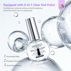 SAVILAND 3-in-1 base-top-coat delivers smooth application and long-lasting shine