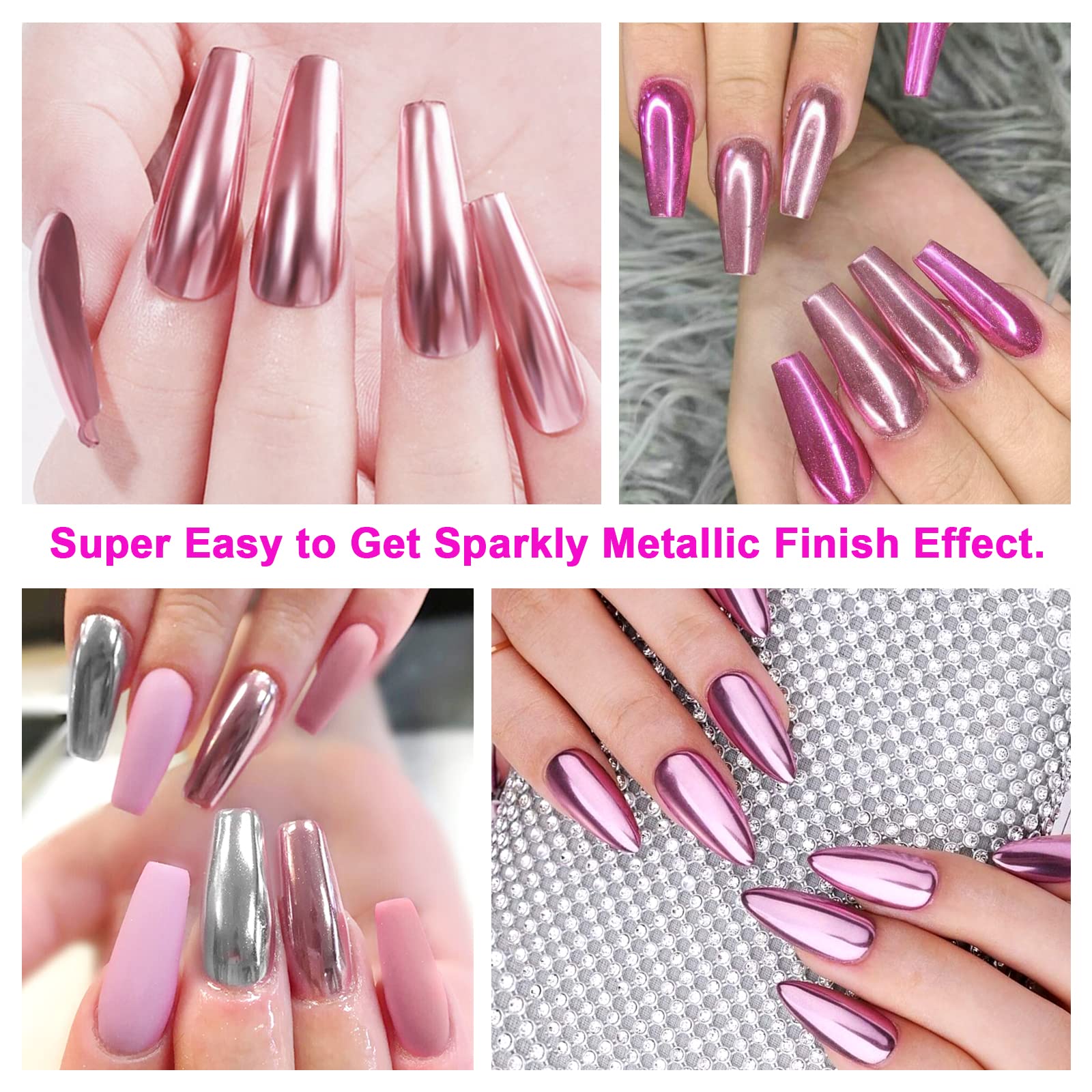 Saviland 3D chrome nail art opens dimensional chrome opportunities.