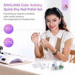 SAVILAND 60-second dry time delivers salon-gloss with minimal wait