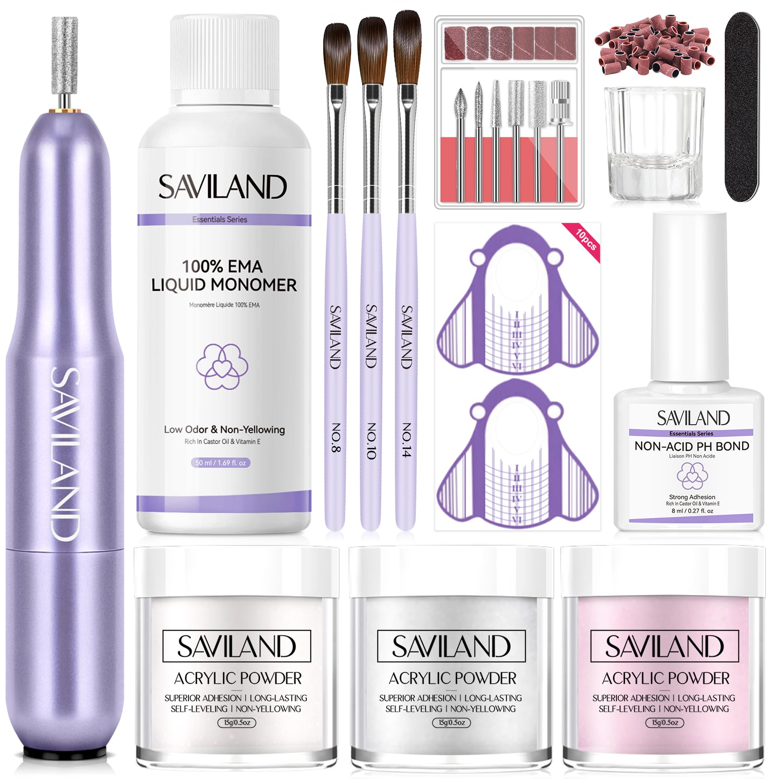 SAVILAND acrylic kit drill assembly demonstrates beginner-friendly setup for precise nail work