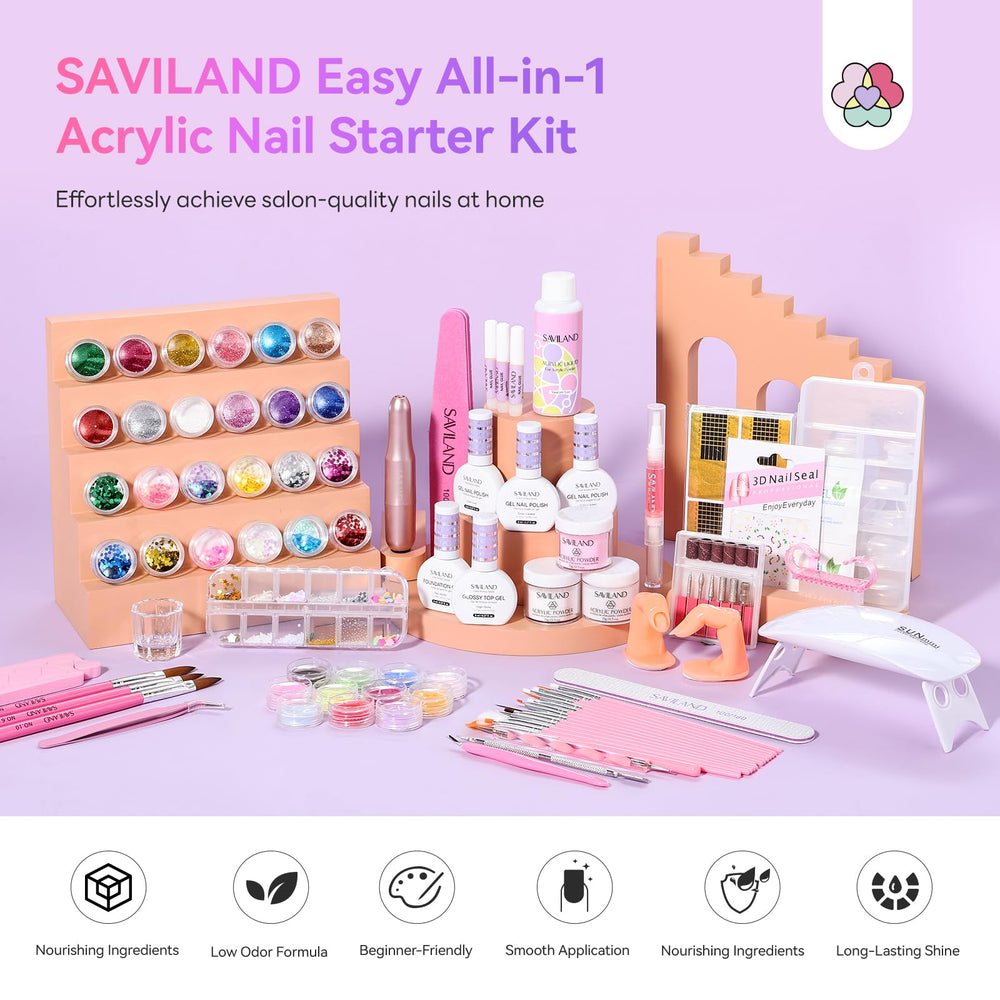 SAVILAND acrylic nail brush in action for smooth, even application