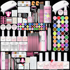SAVILAND acrylic nail kit contents for at-home nail art and practice