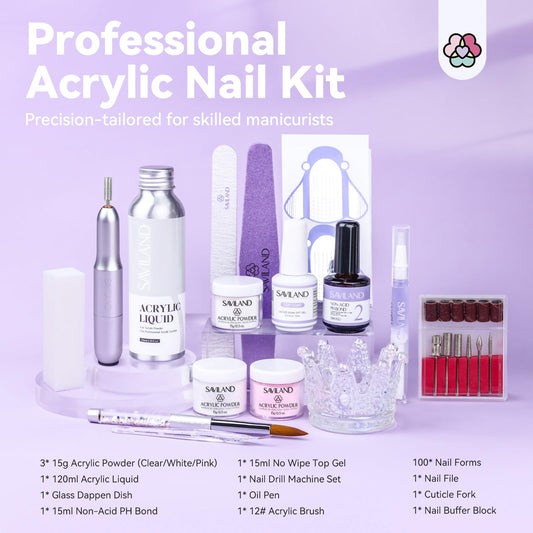 SAVILAND acrylic powder liquid set in three colors for durable extensions