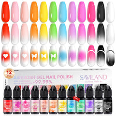 SAVILAND 12 vitality colors palette for vibrant airbrush nail art