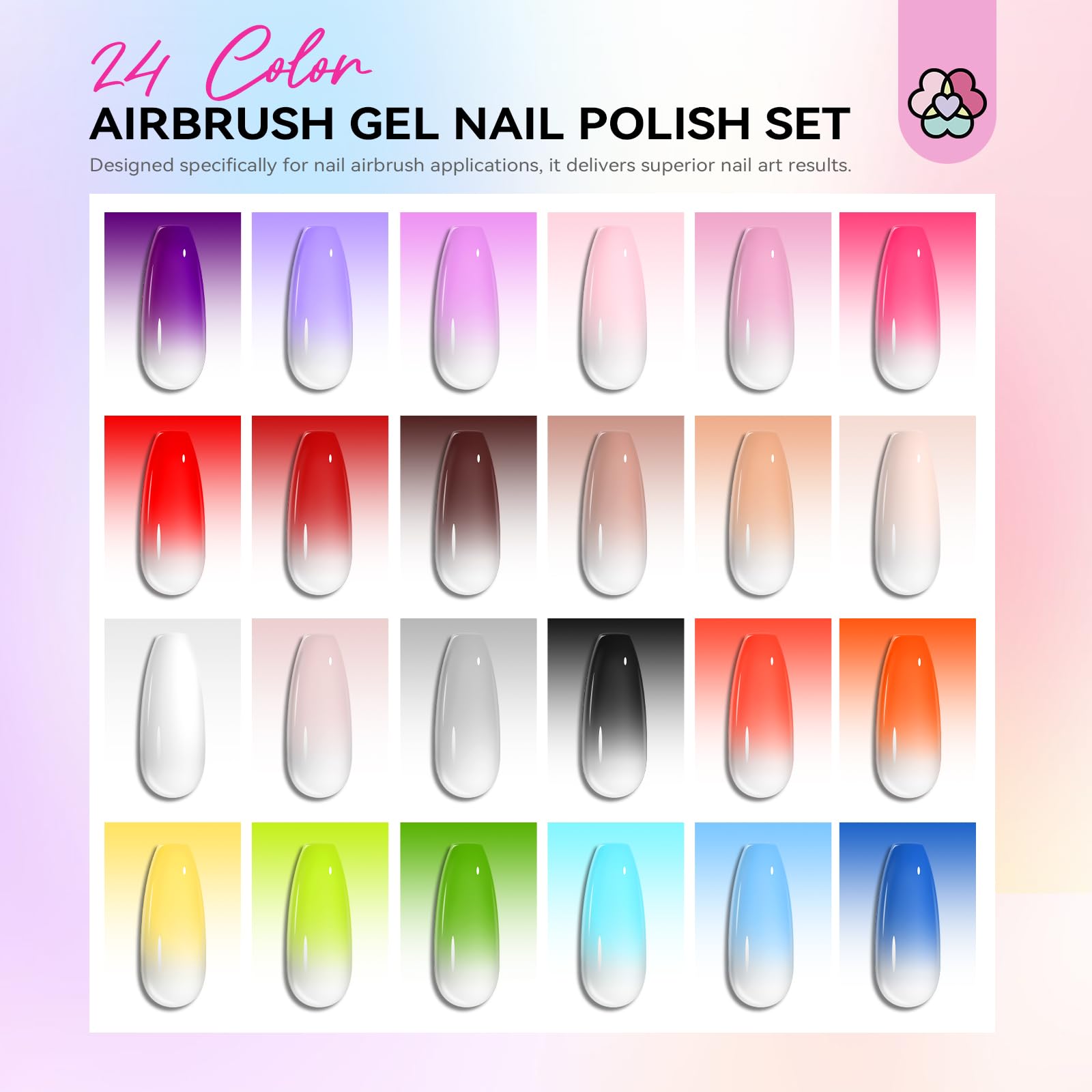 SAVILAND gradient nails created with airbrush technique