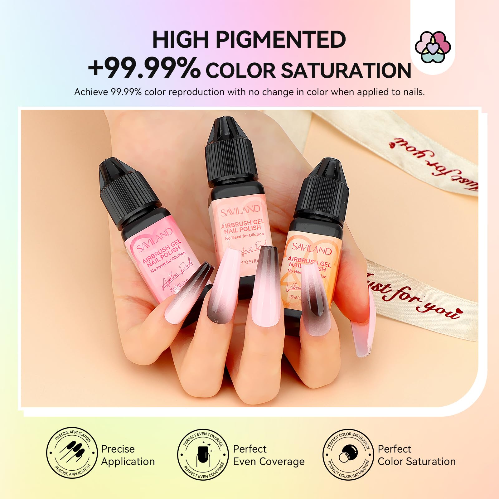 SAVILAND water-based formula supports easy cleanup and healthier-feeling nails
