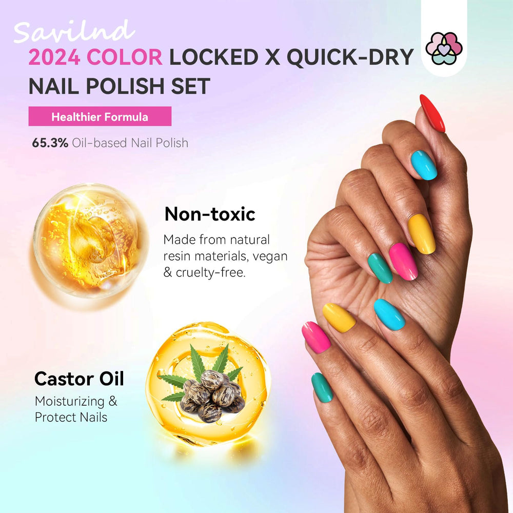 SAVILAND base and top coat included for smooth, lasting color.