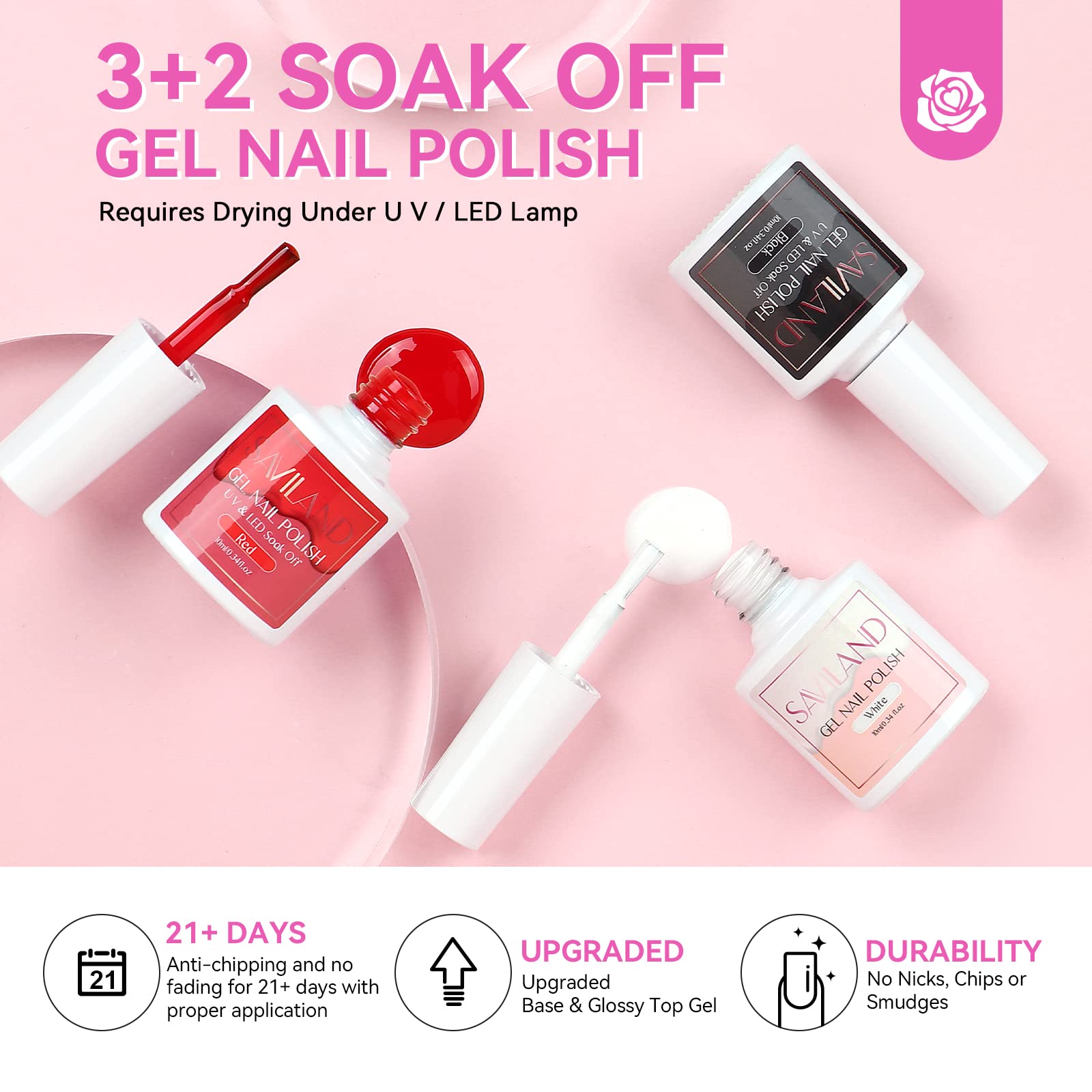 SAVILAND base and top gel with castor oil and vitamin E for nail nourishment