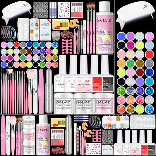 SAVILAND beginner acrylic nail kit packaging for at-home use