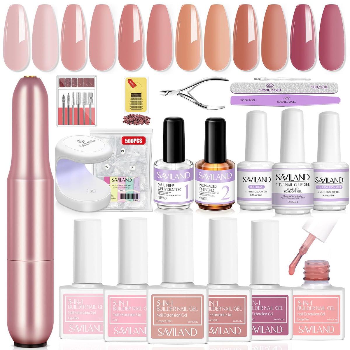 SAVILAND builder gel bottle with castor oil for nail strength and shine