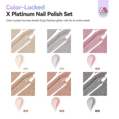 SAVILAND Color Artistry Glitter Nail Polish Set champagne shade bottle ready to apply
