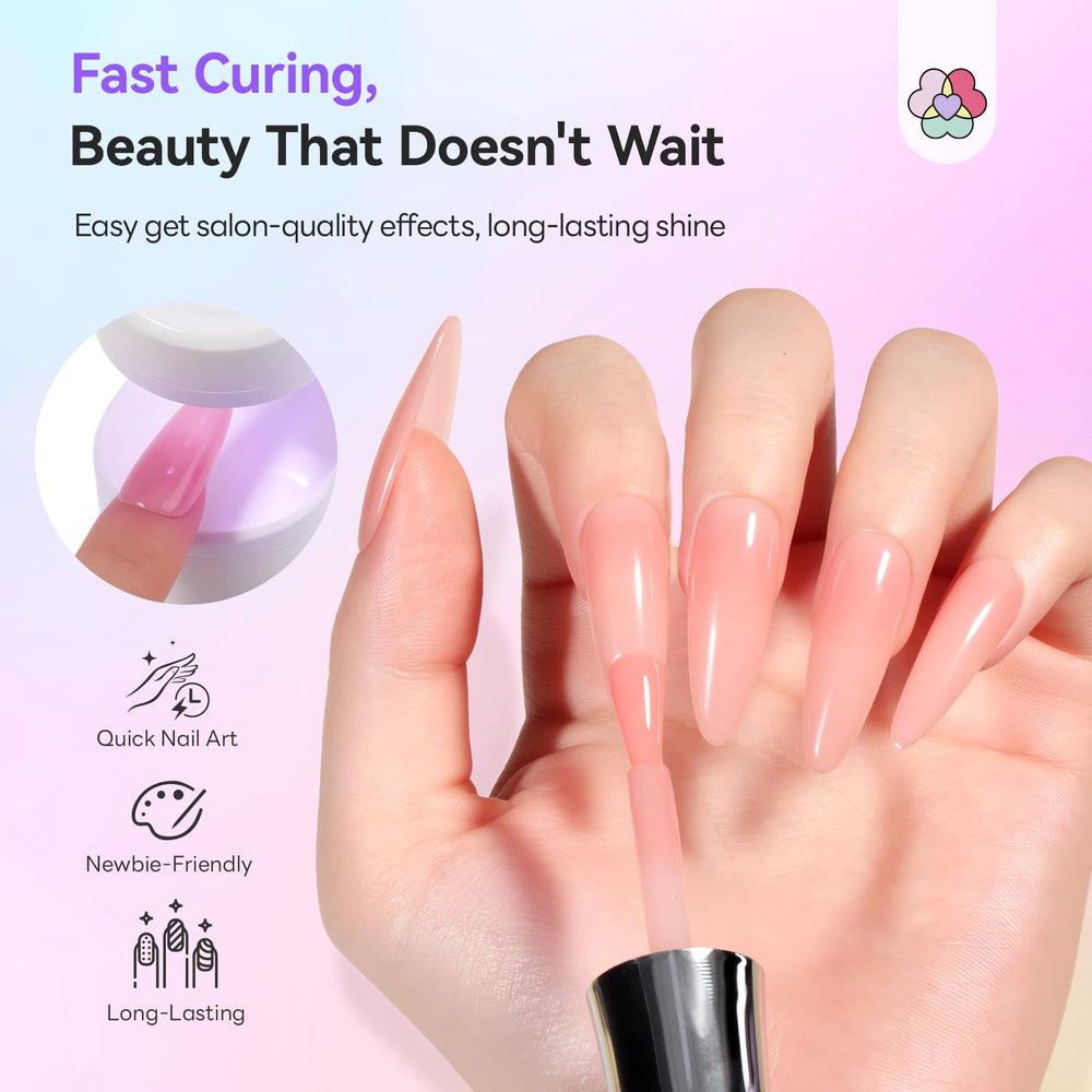 SAVILAND color swatches reveal sheer nude shade compatible with fast curing.