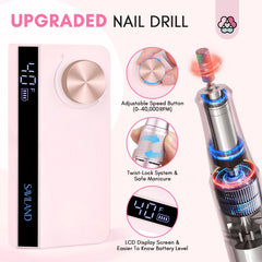 SAVILAND colorful nail bits kit offers versatile manicure, pedicure, and acrylic removal.