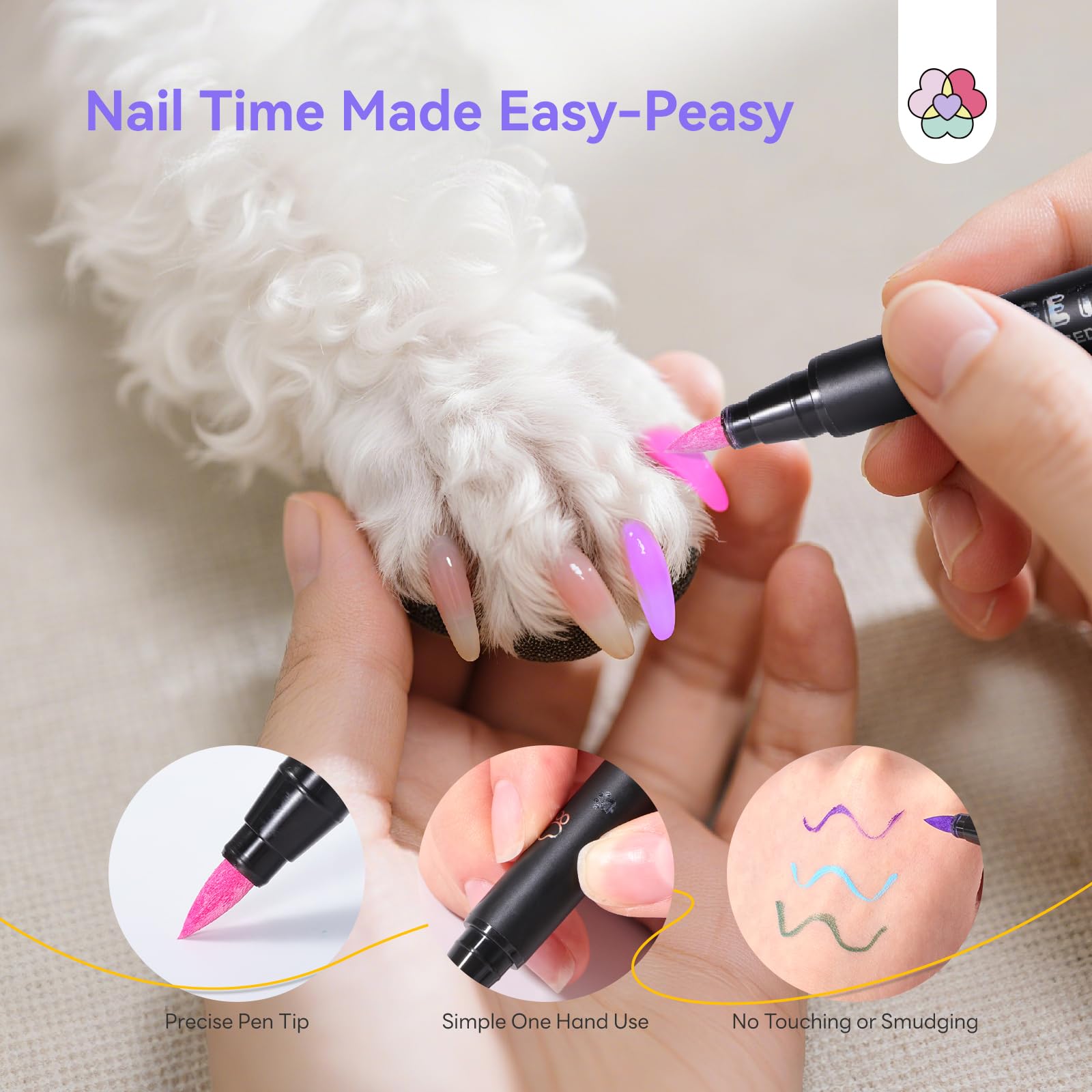 SAVILAND white base option enhances bright colors on dark nails.