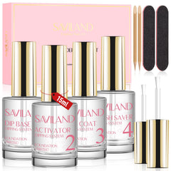 SAVILAND dip powder liquid set box front for easy home manicure inspiration