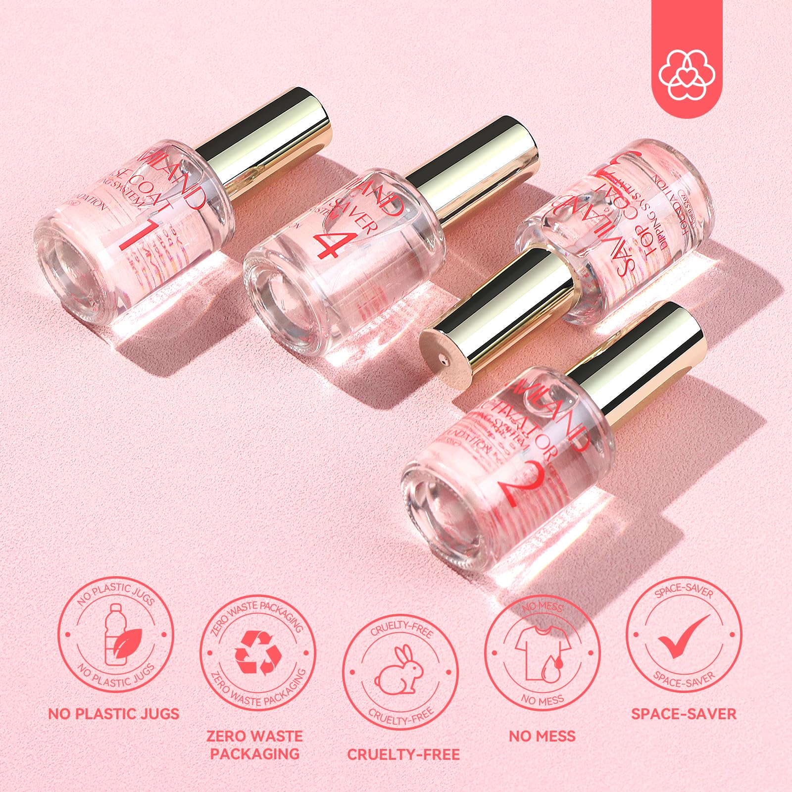SAVILAND dip liquid kit contents laid out for DIY nail art at home