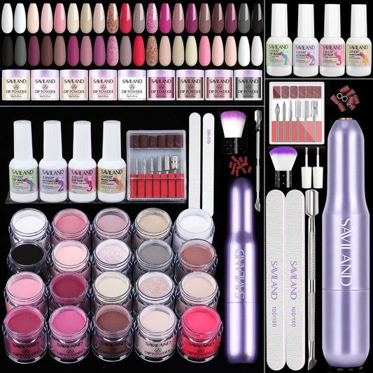 SAVILAND dip powder colors collection showing winter shades for long-lasting at-home manicures.