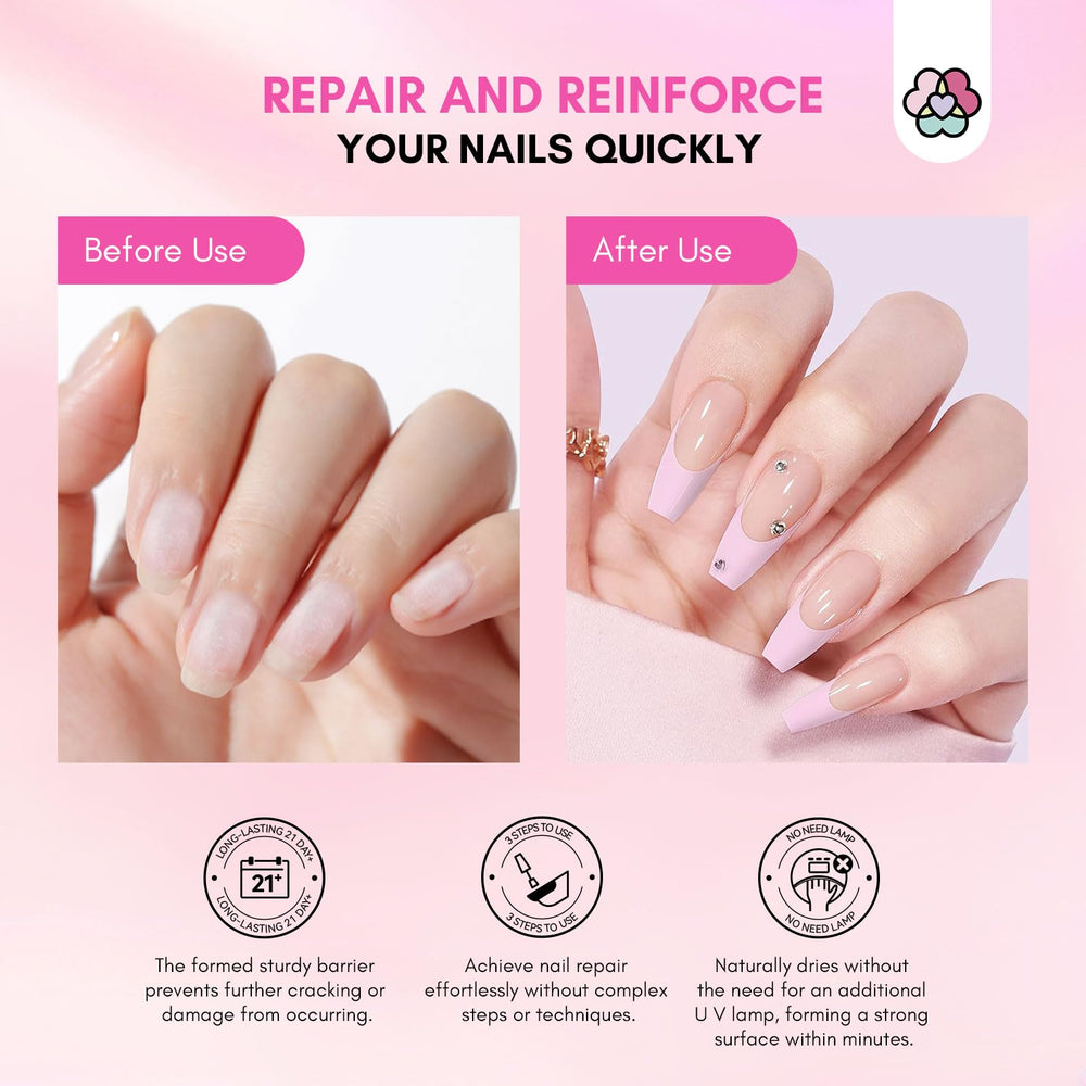 SAVILAND pink dip powder application demonstrating quick natural repair finish.