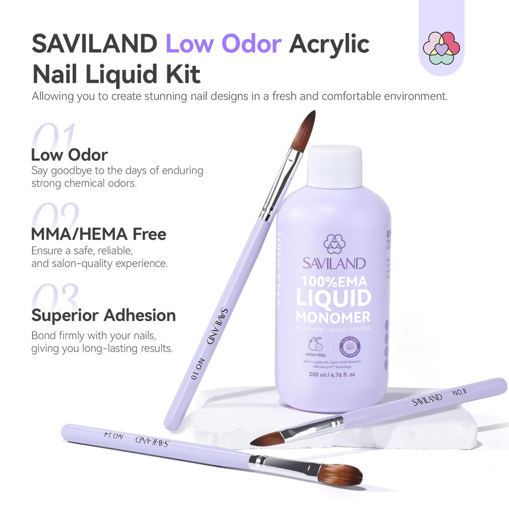 SAVILAND EMA monomer brushes 8 10 14 for precise application and smooth beads